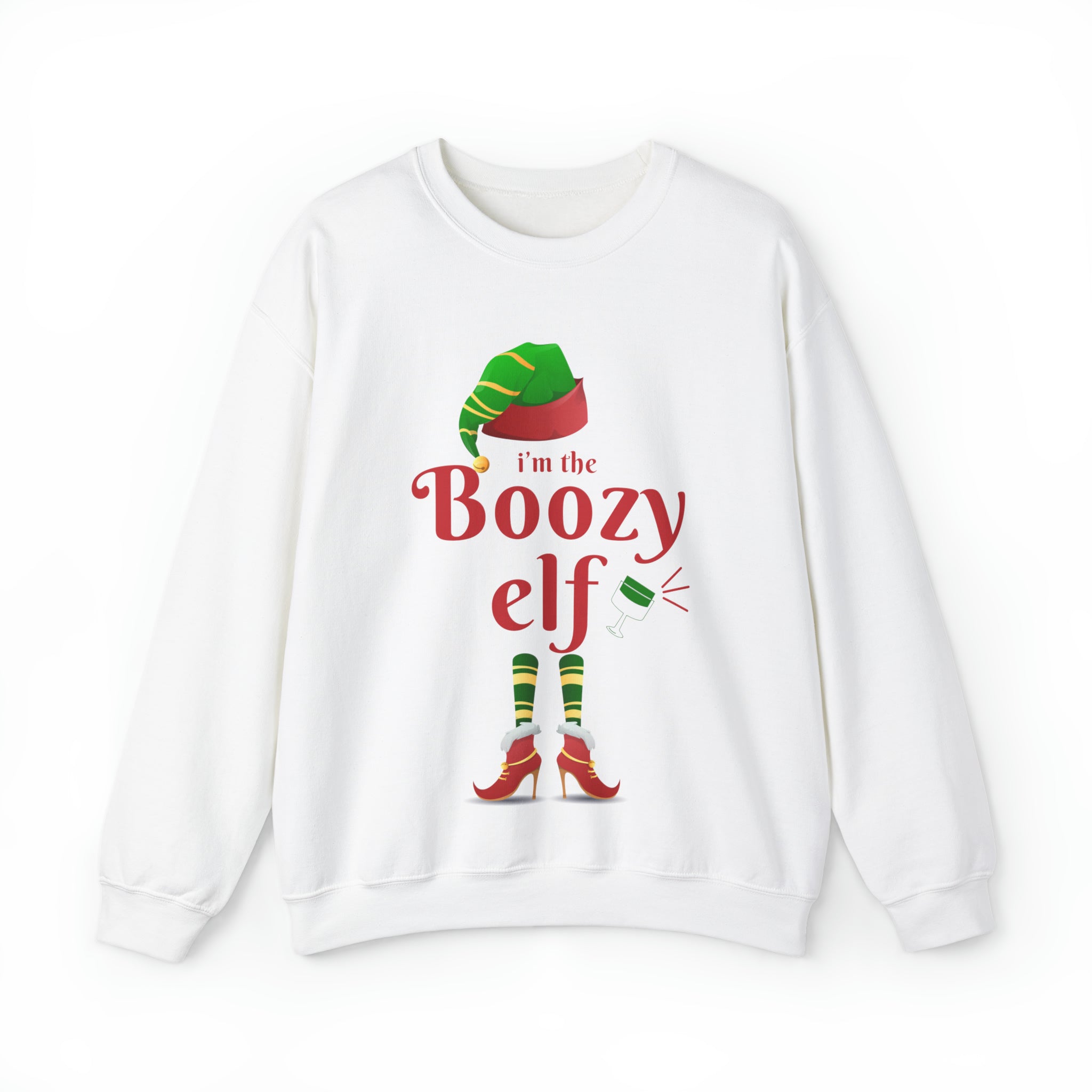 Boozy Elf holiday crew neck
